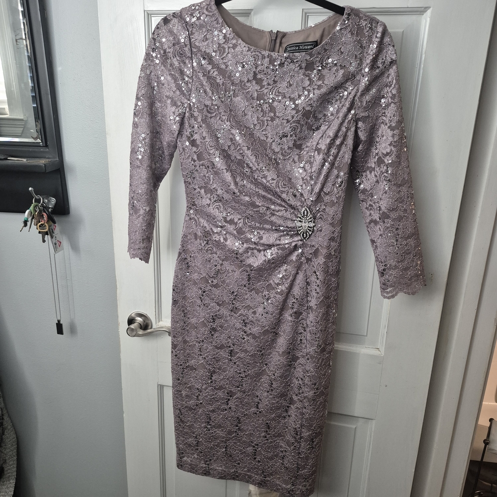Elegant Lavender Lace Dress